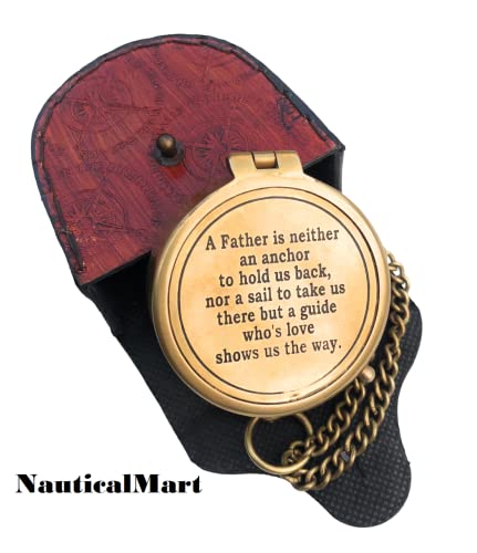 NauticalMart A Father is Neither an Anchor Brújula Grabada Mejor Regalo para Papá con Estuche miniatura 6
