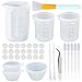 35PCS Vasos Medidores de Silicona para Resina Epoxi 100ml 250ml para Manualidades de Bricolaje Moldes Silicona
