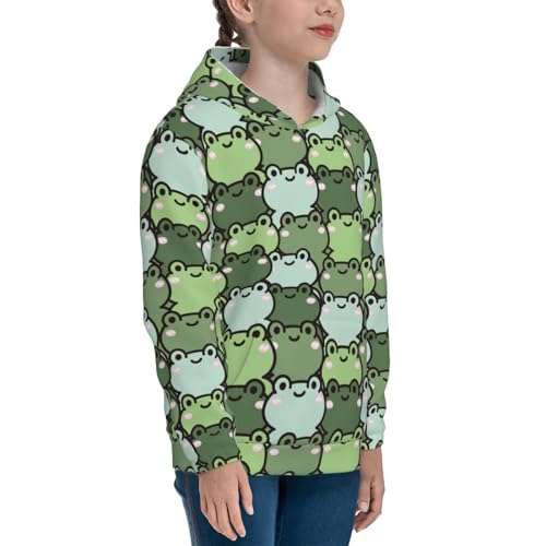 Cute Frog Cartoon Kids Pullover Hoodies Boys Sweatshirts Girls Athletic Clothes with Pocket3