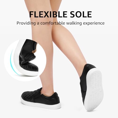 STQ Slip On Shoes for Women Comfortable Quilted Fashion Sneakers Lightweight Women Fall Casual Loafers Shoes Black Size 8 by STQ - Used condition - Image 2