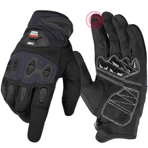 KEMIMOTO Dirt Bike Gloves for Men, Touchscreen Silicone
