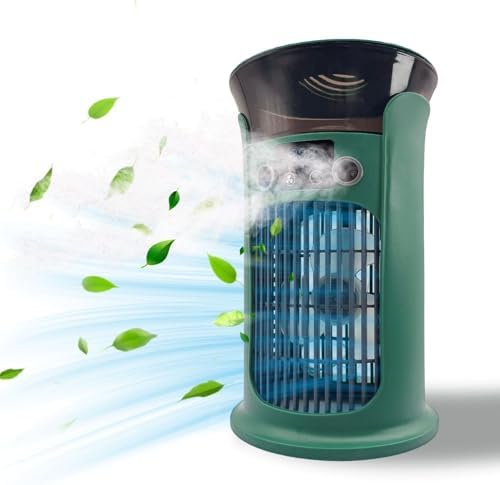 Tragbarer Klimaanlagen Ventilator, USB-betriebener Luftkühler, Luftbefeuchter, persönlicher Mini-Luftkühler, ultra-leiser Kühlventilator für...