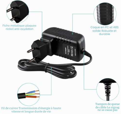 Guy-Tech Adaptateur CA/CC compatible avec Sears Craftsman Evolv 3,6 V CC 320.17088 32017088 32017088 3,6 V Tournevis sans fil Perceuse-visseuse Classe 2 Câble d'alimentation UniSupply Cordon PSU – vue 3