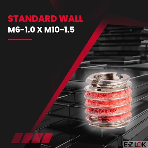 Image of E-Z LOK - 453-6 E-Z Lok Externally Threaded Insert, 303 Stainless Steel, M6-1.0 Internal Threads, M10x1.5 External Threads, 10.49mm Length, Made in US (Pack of 5)
