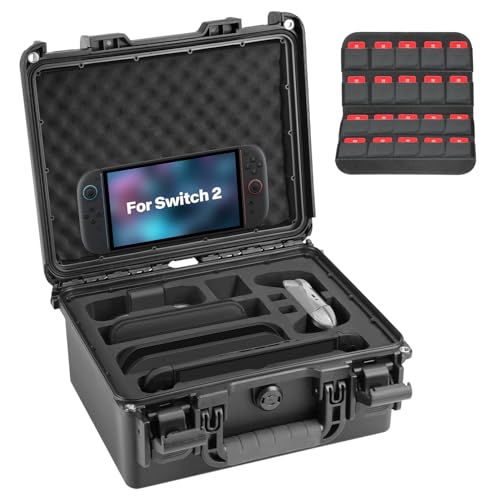 Migitec Hard Shell Carrying Case Compatible with Nintendo Switch 2 (2025), Travel Bag Holds Switch 2 Console, Dock, Joy-Con Grip, Pro Controller, 20 Game Cards, Power Adapter and Other Accessories