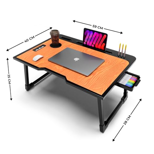 Image of Rellon Industries Study Table for Students Bed Table for Study Foldable Laptop Table Portable & Lightweight Mini Table Bed Reading Table,Laptop Stands, Laptop Desk (A2), Plastic