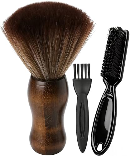 Barber Neck Duster Brush - Borogo 3PCS Professional Barber Large Hair Cutting Cleaning Hairbrush Styling Tool
