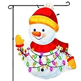 Teeker Christmas Decorations - Christmas Garden Flag Double Sided with Led Light for Outdoor...
