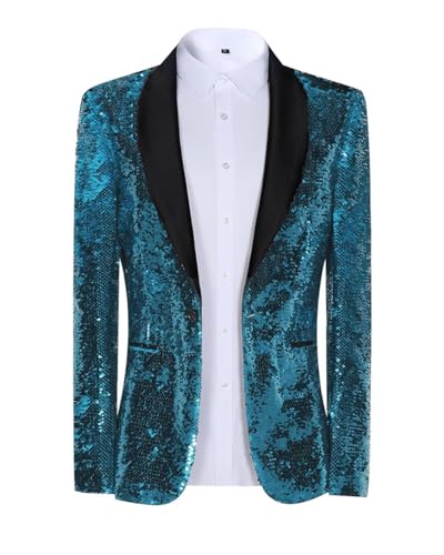 Sequin Blazer for Men Shiny Suit Jackets for Prom Party Banquet Shawl Collar Men’s Tuxedo Coats2