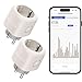 WiFi/WLAN günstig Kaufen-Nooie Wlan Steckdose mit Strommessung, Wlan Steckdose 2er Pack,Smart Home Smart Steckdose Kompatibel mit Alexa & Google Home, Smart Life und Tuya App-Steuerung,Zeitschaltuhr,Nur 2.4GHz