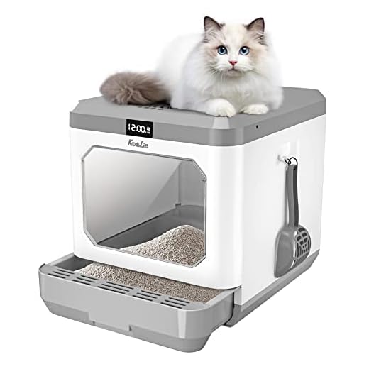 Smart Odor Removal Cat Litter Box, XXL Extra Large Covered Cat Litter Box, Enclosed Kitty Litter Box with Lid, for Indoor Multiple Cats, Easy Clean, and Assemble, with Scoop and Mat