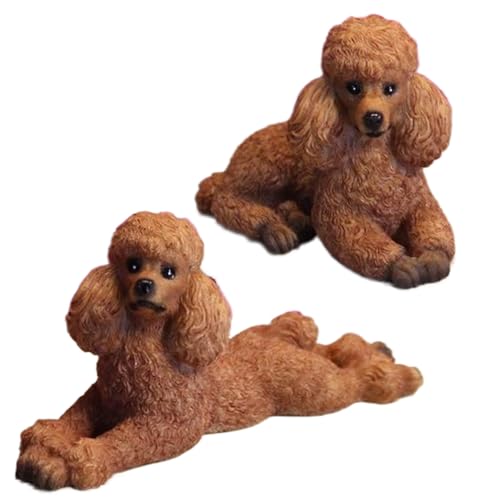 Statues de caniche marron pour tableau de bord voiture et décoration table - 5