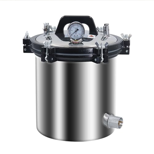 Esterilizador portátil de autoclave: esterilizador de vapor médico con protección contra calor seco y alta presión, fabricado en acero inoxidable 304.