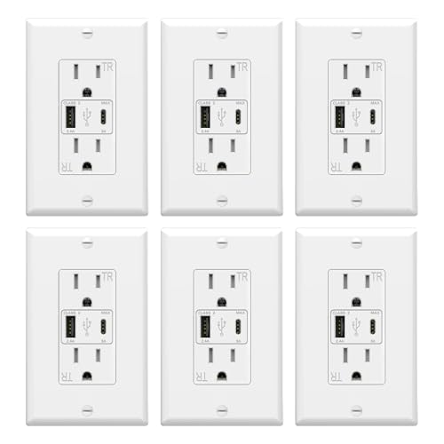 ThunderWay USB Outlet, 15 Amp Wall Outlet Receptacles with Dual T...