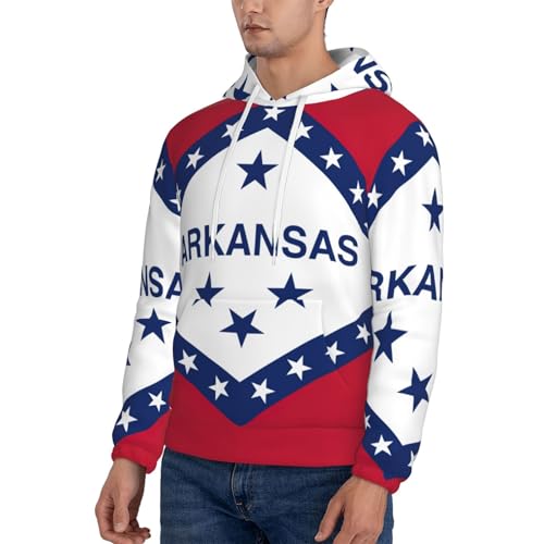 Sweat à capuche drapeau Arkansas homme - Pull épais col doublé - 2