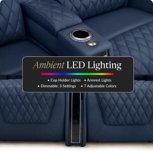 Image of Seatcraft Apex Home Theater Seating Navy Blue Single Recliner