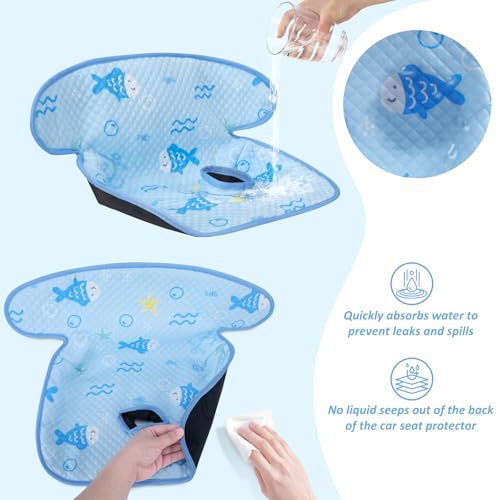 Image of INFANZIA Dry Seat, Car Seat Protector Waterproof Carseat Liner Potty Training Toddlers, Baby and Infants, Piddle Pad for Carseats Strollers (Blue, 1 Pack