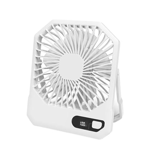 Yzdysg Ventilador eléctrico, ventilador portátil recargable de 3 velocidades, silencioso, plegable, refrigeración de pie para viajes, oficina, camping