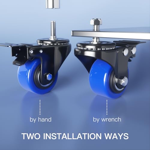 stem caster wheels 2 inch heavy duty swivel threaded stem mount casters set of 4 with american size unc 1434-20 x 1