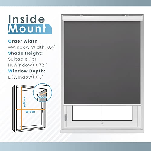 Blackout Window Shades Cordless Roller Shades For Window And Door, Home And Office, Gray(Upgrade Version), 30"(W) X 72"(H) #TOP4