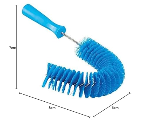 Vikan Medium externe Rohrreiniger, Hand/Steelmodel Polyester Vezels, Ø35mm, 360 x 200 x 55 mm, Blau, Kunststoffgriff, Kunststoffborsten