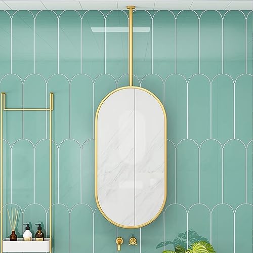 Miroir mural de salle de bain ovale anti-rouille pour petit meuble-lavabo sans espace