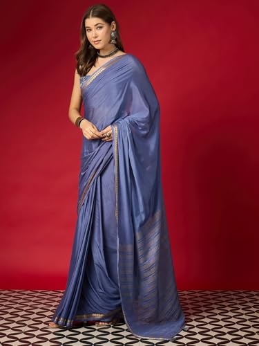 Image of AKHILAM Women's Mysore Silk Ethnic Motif Printed Saree With Unstitched Blouse Piece