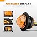 GOOACC 3/4 Inch Bullet Side Marker Light 10PCS Amber Round Clearance LED Front Rear Indicator Lights for Trailer Van Caravan Boat Truck RV Car Bus
