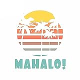 13cm x 11cm para Mahalo Vintage Sunset coche pegatinas refrigerador calcomanía parabrisas Laotop personalidad vinilo