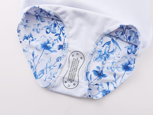 Image of Girls One Piece Swimsuits Adjustable Double Strap for Kids Palm Tree Print Toddler Bathing Suit Size 2T-10