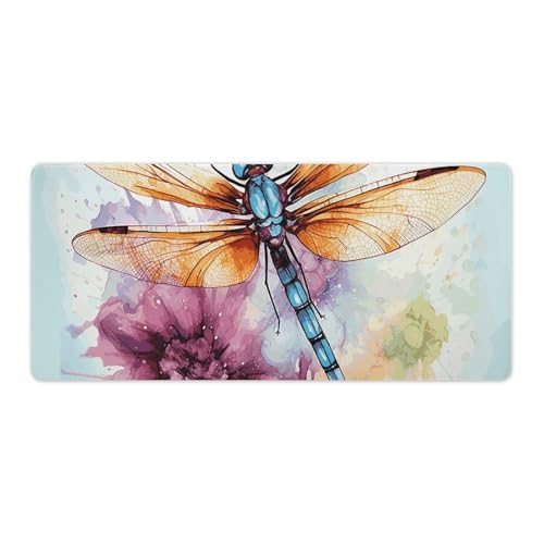 Tapis de souris de jeu avec base antidérapante et surface fluide grand format aquarelle