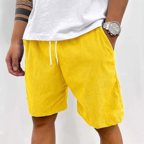 Pacificozy Men's Shorts Elastic Waist Drawstring Shorts Corduroy Beach Short Loose Fit Summer Pants with Pockets2