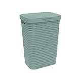 Rotho Country Wäschesammler 55l, Kunststoff (PP) BPA-frei,Türkis, 55l (42.0 x 32.2 x 57.7 cm)
