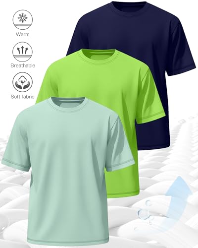 Image of Neer 3 Pack Big and Tall T-Shirts for Men L-7xl Tops | Large Casual Stretch Workout Tees, Short Sleeve Crewneck Oversized Shirts, Classic Summer Outfits, Comfy Basic Loose Clothes