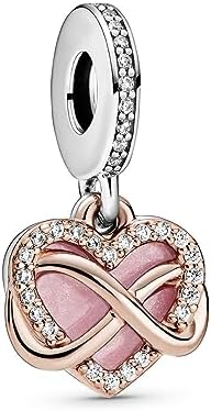 Pandora Sparkling Infinity Heart Dangle Charm Bracelet Charm Moments Bracelets - Stunning Women&#39;s Jewelry - Made Rose, Sterling Silver, Cubic Zirconia &amp; Enamel