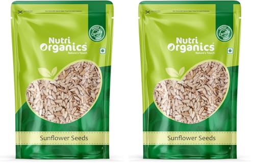 Image of Nutri Organics Raw Sunflower Seeds for Eating, High in Protein & Fiber & Gluten Free, 250 g (Pack of 2)