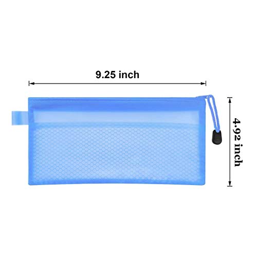 Image of DIY Crafts Pencil Pouch Zipper File Bags Waterproof Plastic Double Layer for Pen Bag Cosmetics Supplies Travel Acces