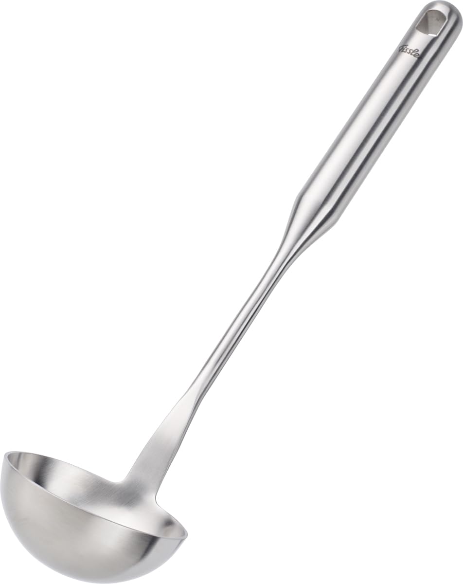 Cocotte en acier inoxydable 38 cm avec couvercle en verre, fourchette à viande et louche à soupe