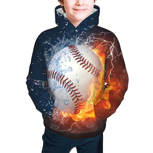 American Flag Baseball Hoodie Youth Hooded Sweatshirt 3D Digital Printed With Pockets Tops