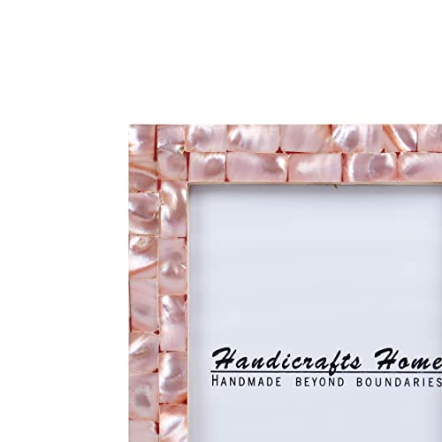 Picture Frames Chic Photo Frame Mother Of Pearl Handmade Vintage 4X6 Pink #TOP5
