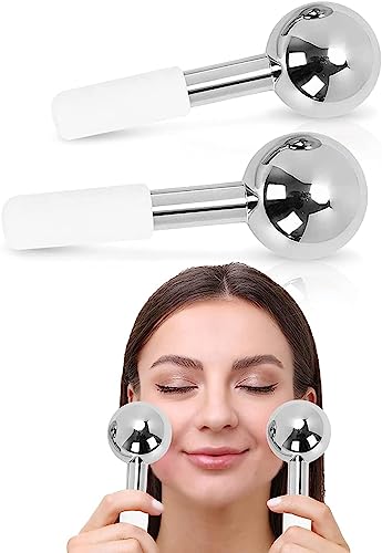 Glaceon Cold and Hot Roller Massage Ball,Iced-Massage-Roller-Ball with Handle,Portable Fitness Ice Roller Ball Cryo Stick Cold Therapy for Relieve Muscle Pain