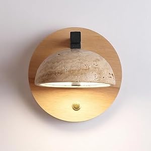 Lyouae 2021 Wandleuchte Holz Travertin LED