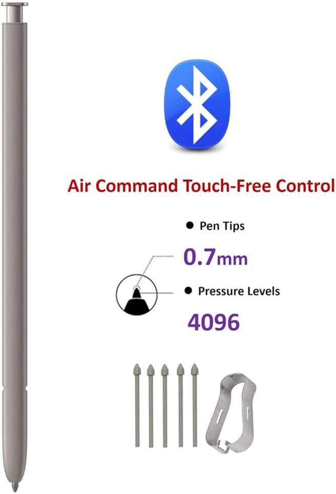 Galaxy S24 Ultra Pen, Stylus Pen for Samsung Galaxy S24 Ultra Stylus Replacement Stylus Pen Bluetooth Pen Orginal (Gray)