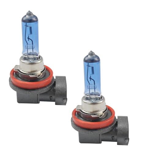 2PCS H8 Car Halogen Bulbs, 12V 35W White Bright High/Low Beam Automotive Fog Light Xenon Bulbs, Universal Plug and Play Headlight Halogen Capsule Lamp Replacement Accessories for Most Cars, SUVs (H8)