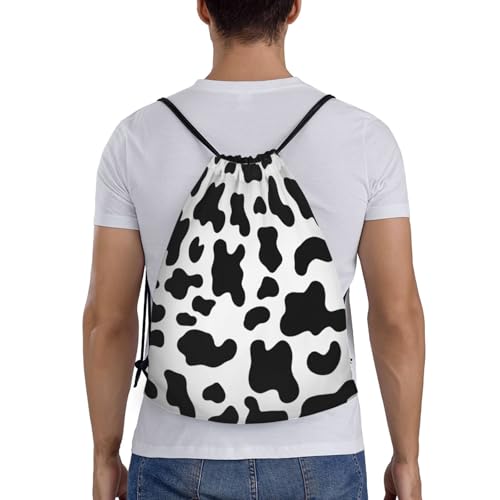 Cute Cow Print Drawstring Backpack Bags Adjustable Bag for Gym Traveling, Hiking, Yoga, Shopping2