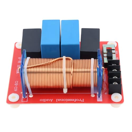 DriSentri HiFi Audio Speaker Crossover, 1200W Frequency Adjustable Midrange Solderless Crossover Speakers Filter Frequency Divider, 4-8Ω