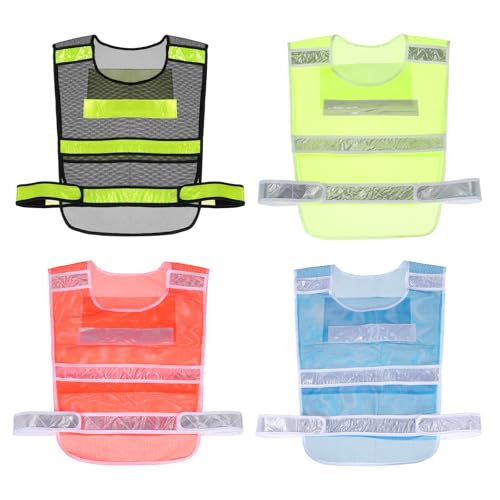 Veste de sécurité réfléchissante PATIKIL lot de 4 gilets haute visibilité réglables