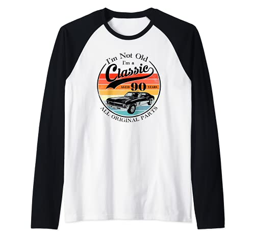 90th Birthday gift Retro Vintage Classic 1931 Aged 90 years Maglia con Maniche Raglan