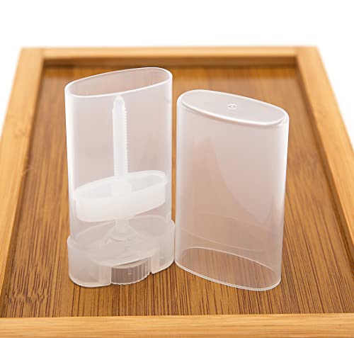 Xiboya Textile Empty Oval Deodorant Lip Lipstick Balm Tubes Containers Plastic 20Pcs 15Ml Transparent (15Ml, Transparent) #TOP1