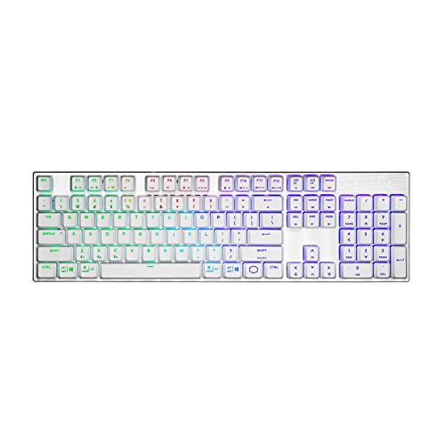 Image of Cooler Master SK653 Wireless Sliver White Mechanical Keyboard with Low Profile Brown Switches, New and Improved Keycaps, and Brushed Aluminum Design